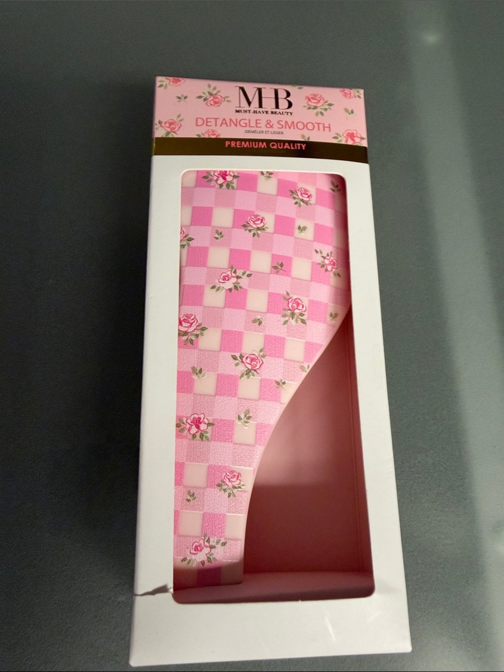 ❣️5/$25❣️Detangle & Smooth Pink Checkered Detangling Brush